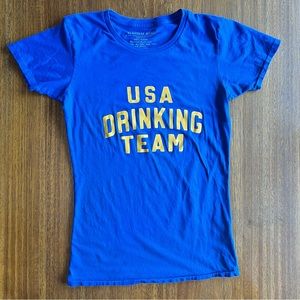 ⚡️ 5/$10 Electric West Blue USA Drinking Team Tee Small